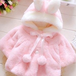 Bunny Rabbit Pink Plush Snow Coat
